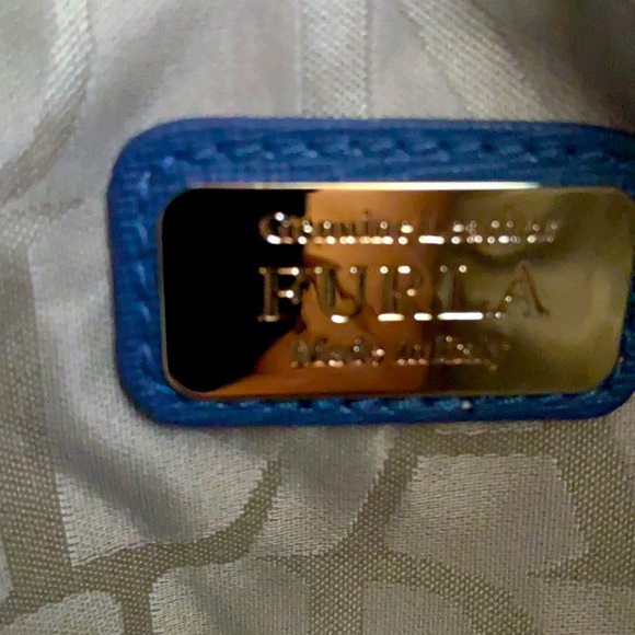 Furla blue leather backpack